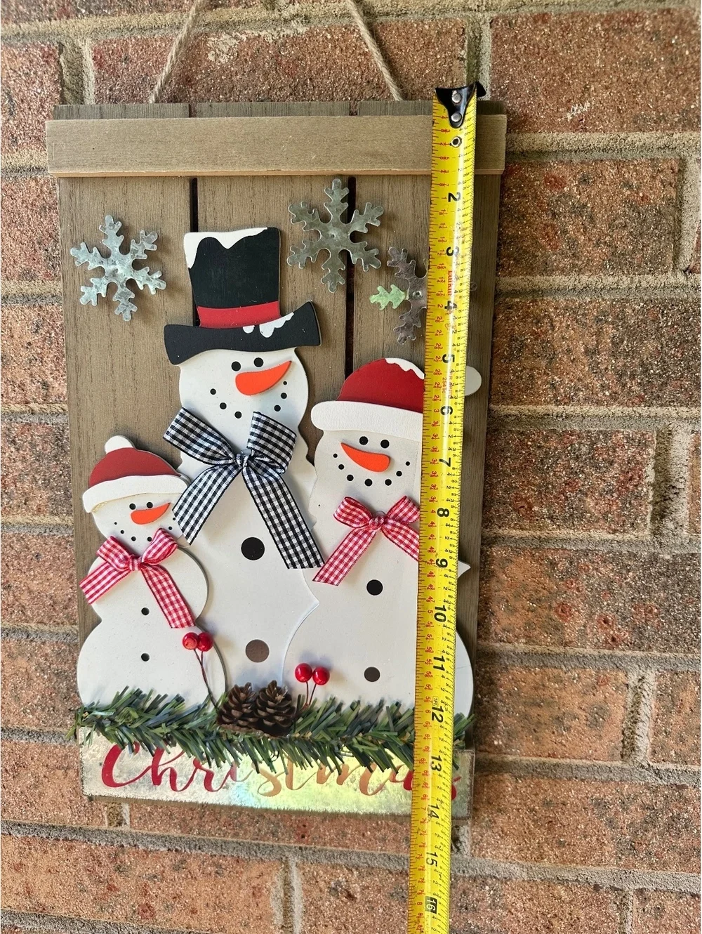 Christmas Snowman Wooden Wall Hanging Decoration